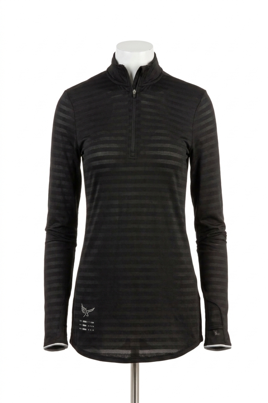 NEW MIZUNO women's alpha eco half zip top in black
